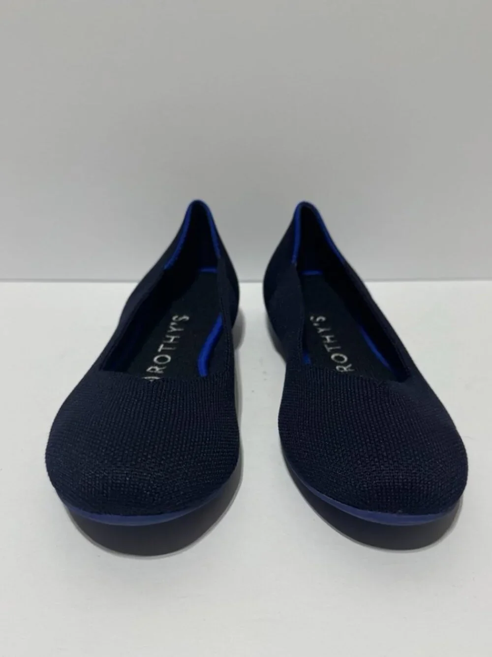 Rothys The Flat Round Toe Navy Solid Size 7.5 M